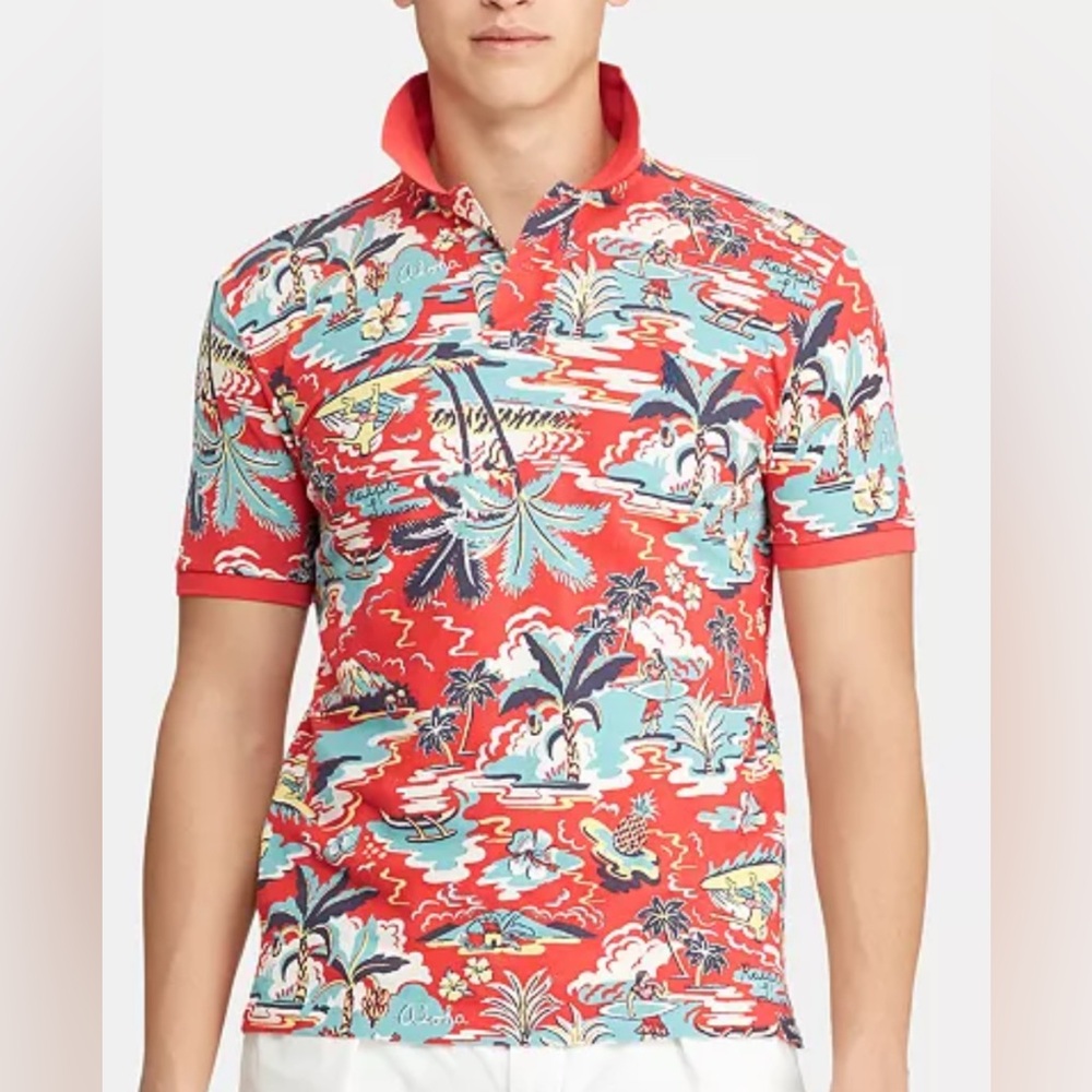 Polo Ralph Lauren Hawaii Aloha Polo T Shirt Size L NWT